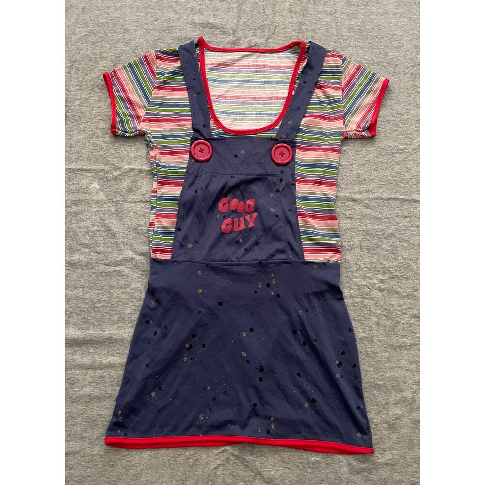Chucky Good Guy Womens Size L Blue Red Halloween Costume - Picture 2 of 10